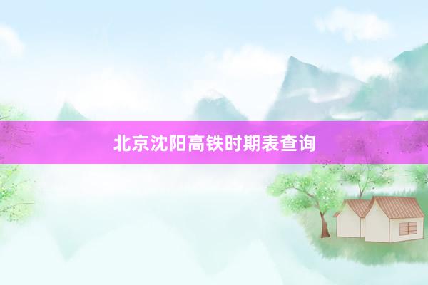 北京沈阳高铁时期表查询